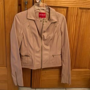 Guess light pink faux leather jacket